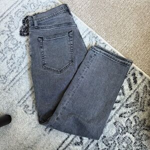 Abercrombie & Fitch Dark Gray Ultra High-Rise Ankle Straight Leg Jeans